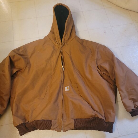 Carhartt Brown (J140BRN) Union Made Jacket with BLK Quilted liner US MEN SZ 5XL